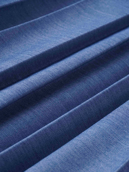 PLEATED SKIRT 37"-DENIM LT BLUE