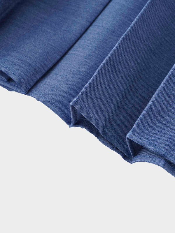 PLEATED SKIRT 37"-DENIM LT BLUE