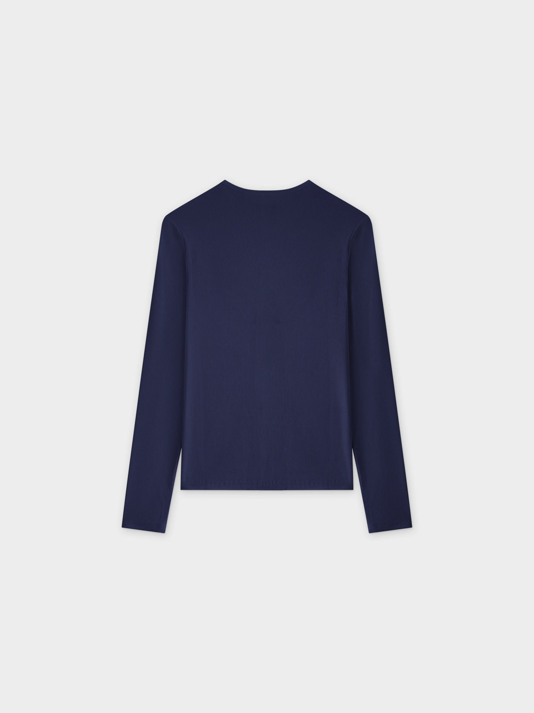 CLASSIC RIBBED CREW TEE LS-NAVY