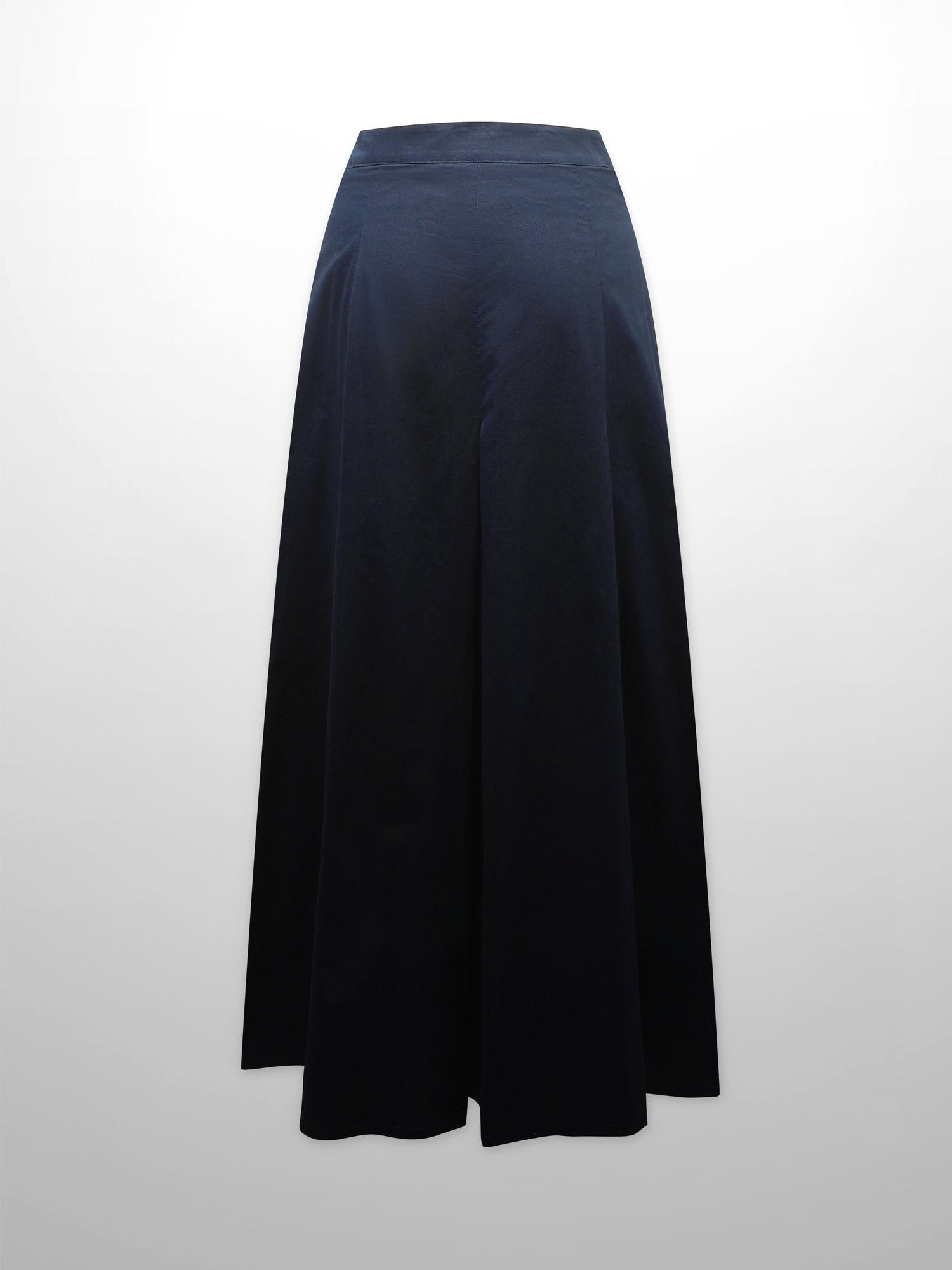 Stitch Down Cotton Pleated Skirt-Navy