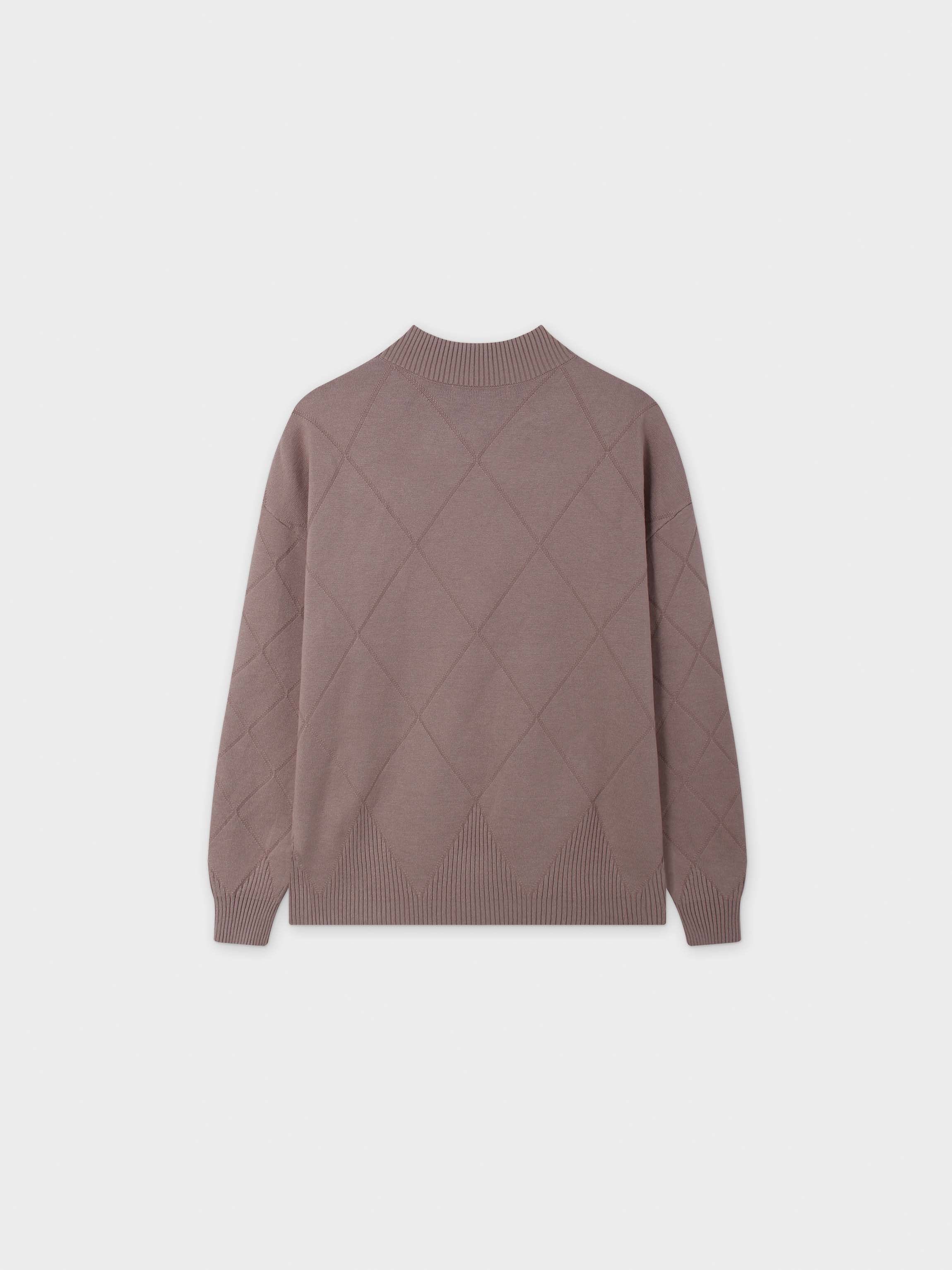 Oversized Diamond Detail Sweater-Taupe