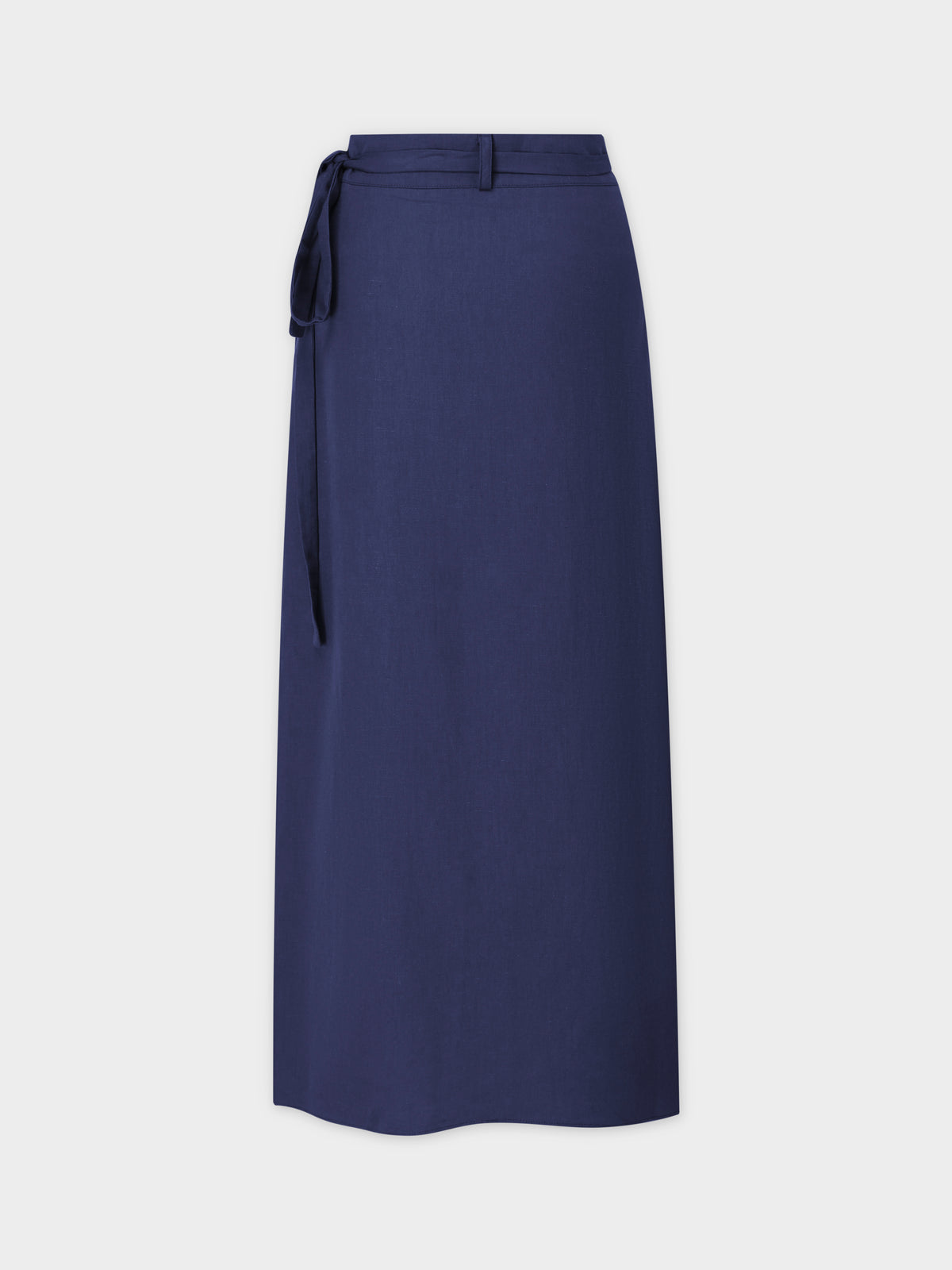 Linen Wrap Skirt-Navy