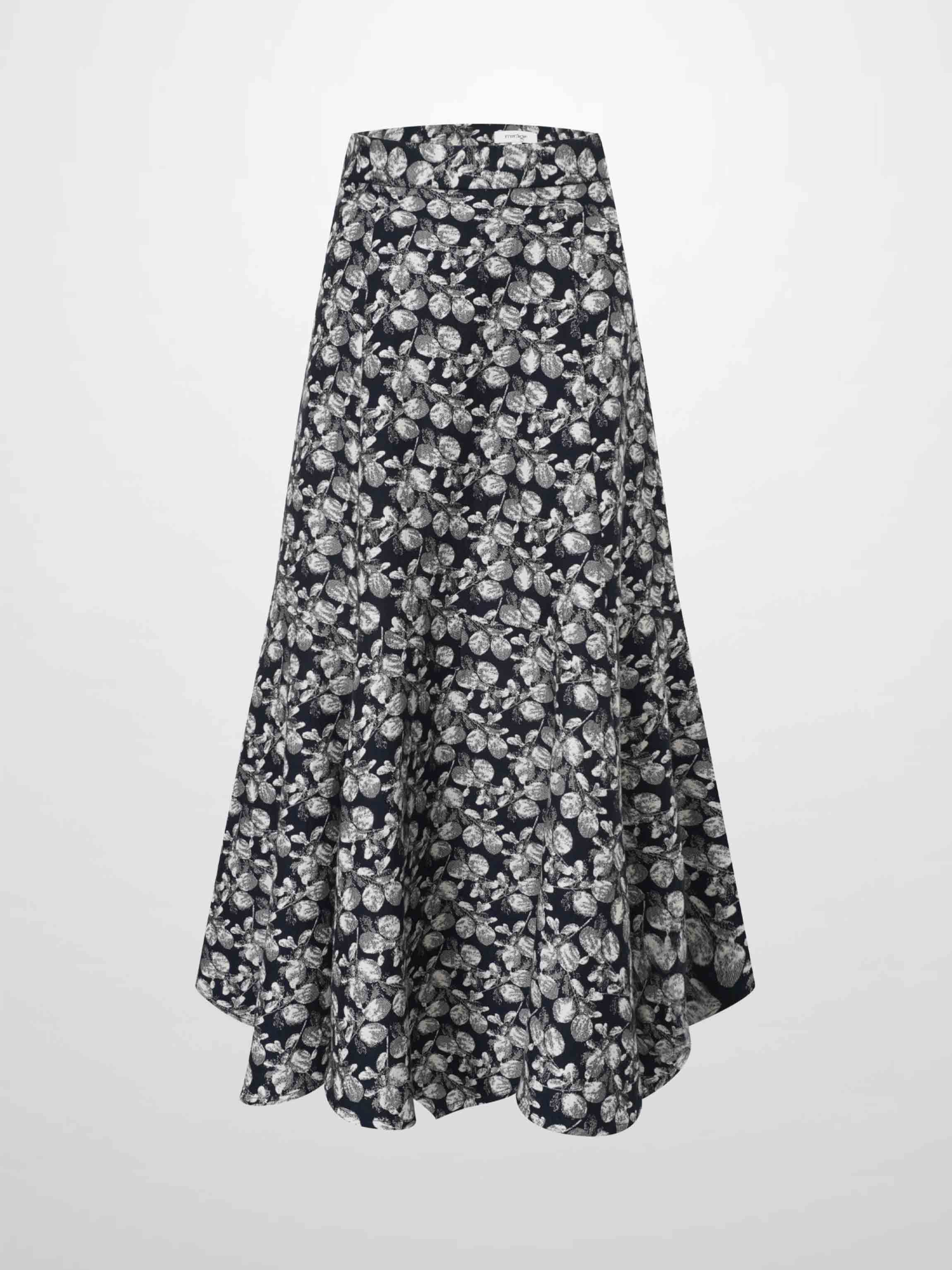 The Olivia Skirt-Black/White Floral