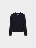 Waffle Collared Sweater-Black