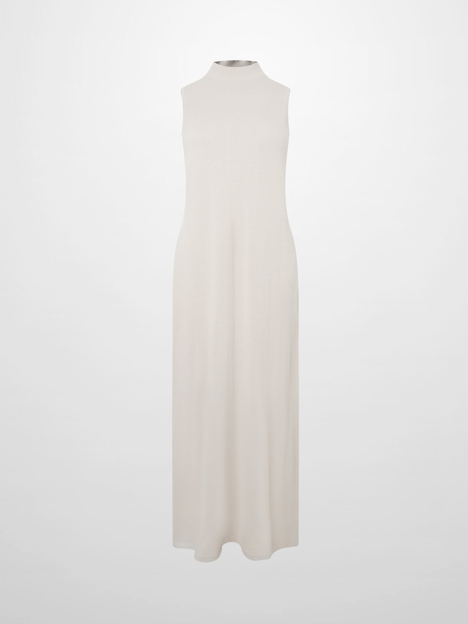 Mock Neck Sleeveless Dress - Tan