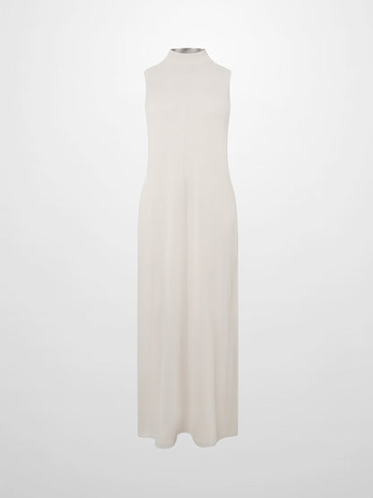 Mock Neck Sleeveless Dress - Tan