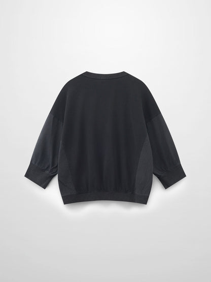 Washed Dolman Bomber Tee-Black