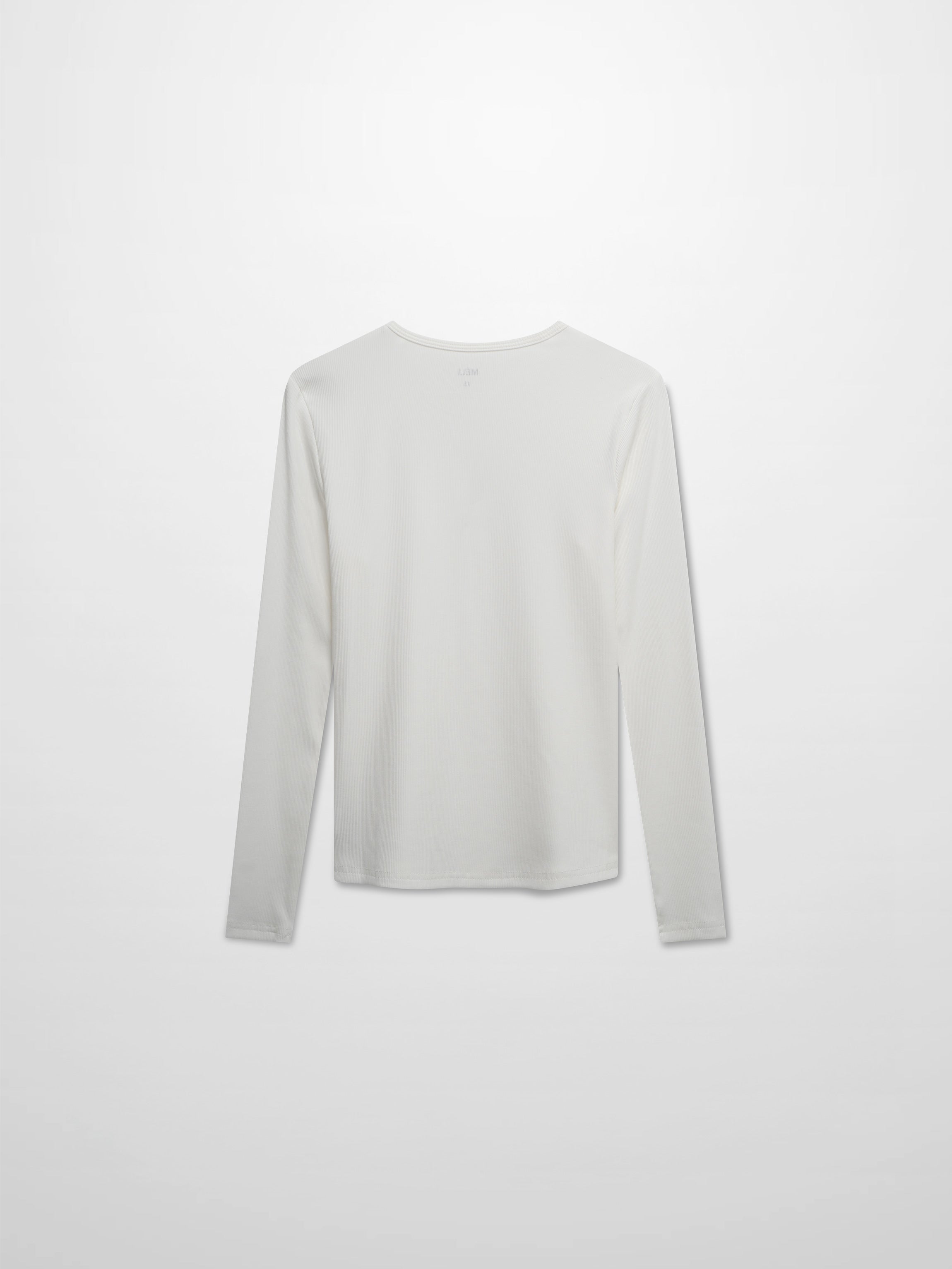 Soft Ribbed High V Tee-White