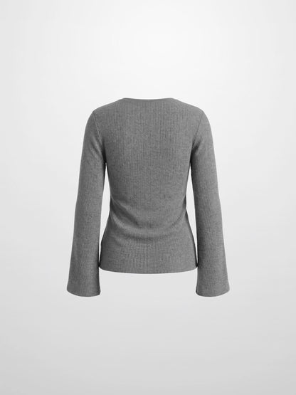 Bell Sleeve Sweater - Grey