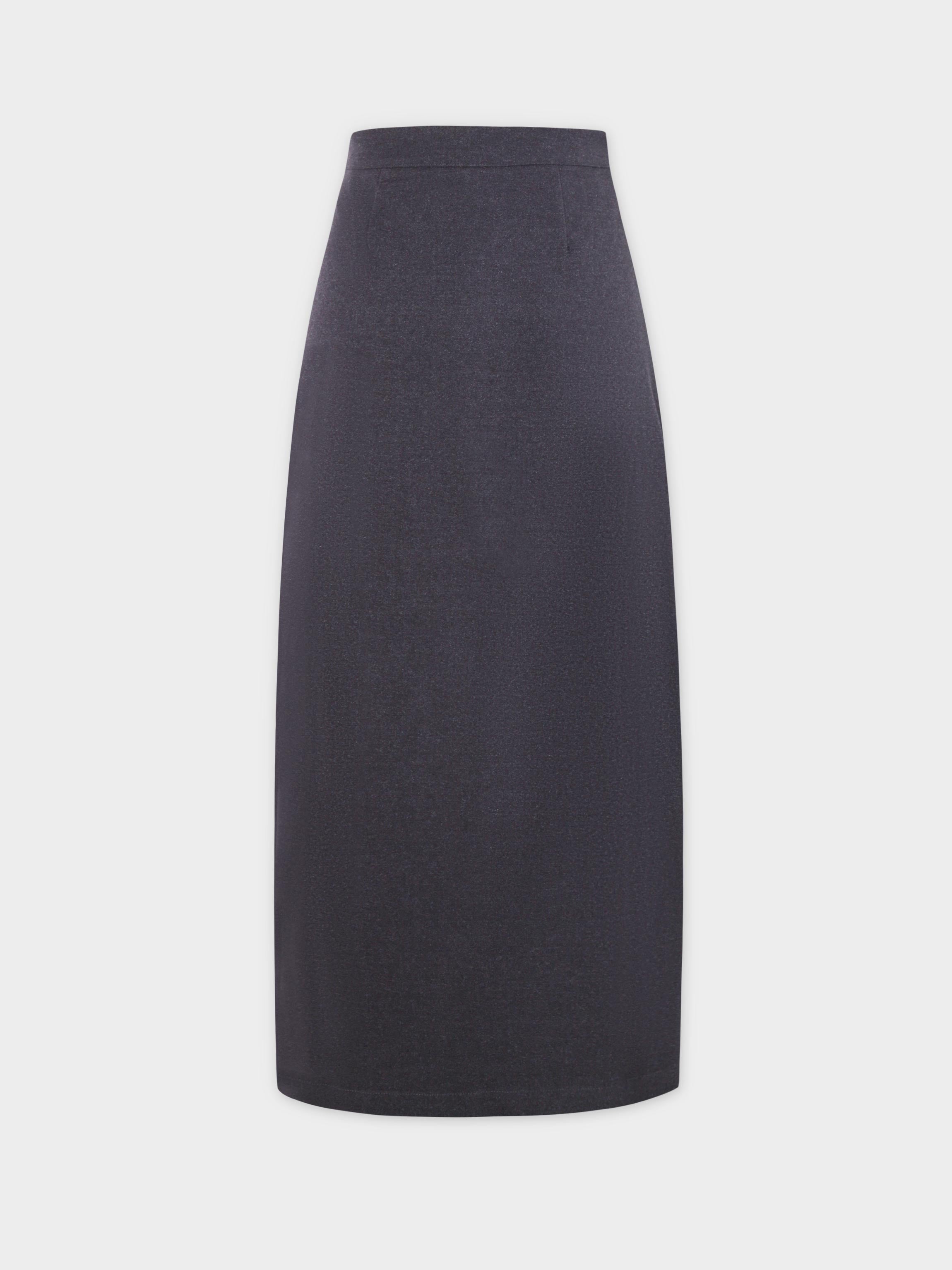 Pin Closure Wrap Skirt-Grey