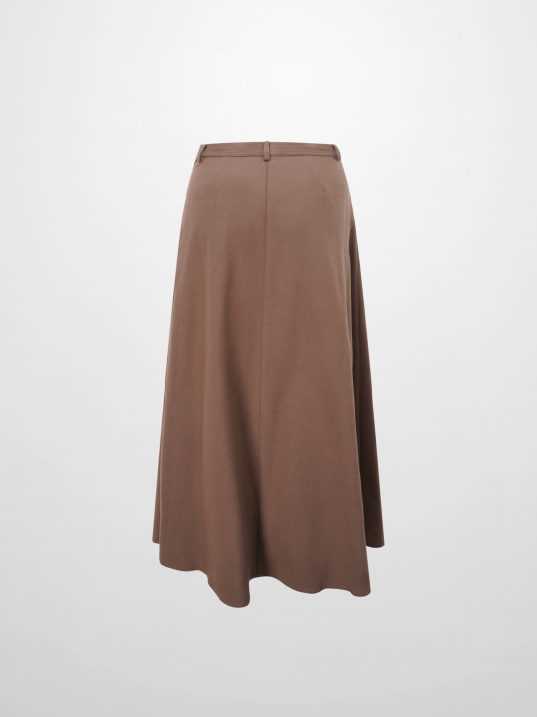 Wool Blend Yoke Skirt 26&quot;-Mocha Mousse