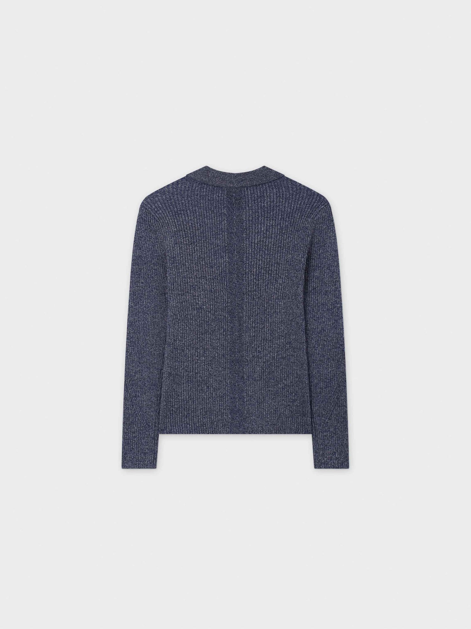 Center Design Sweater-Heathered Blue