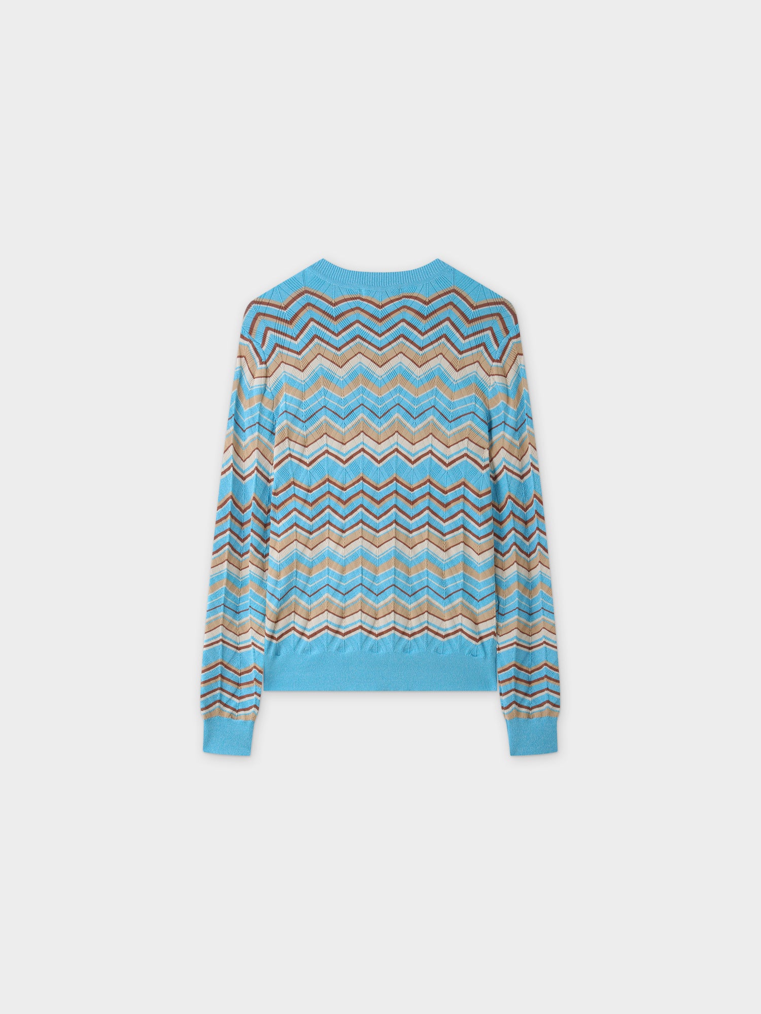 Wave Stripe Sweater-Tan/Blue