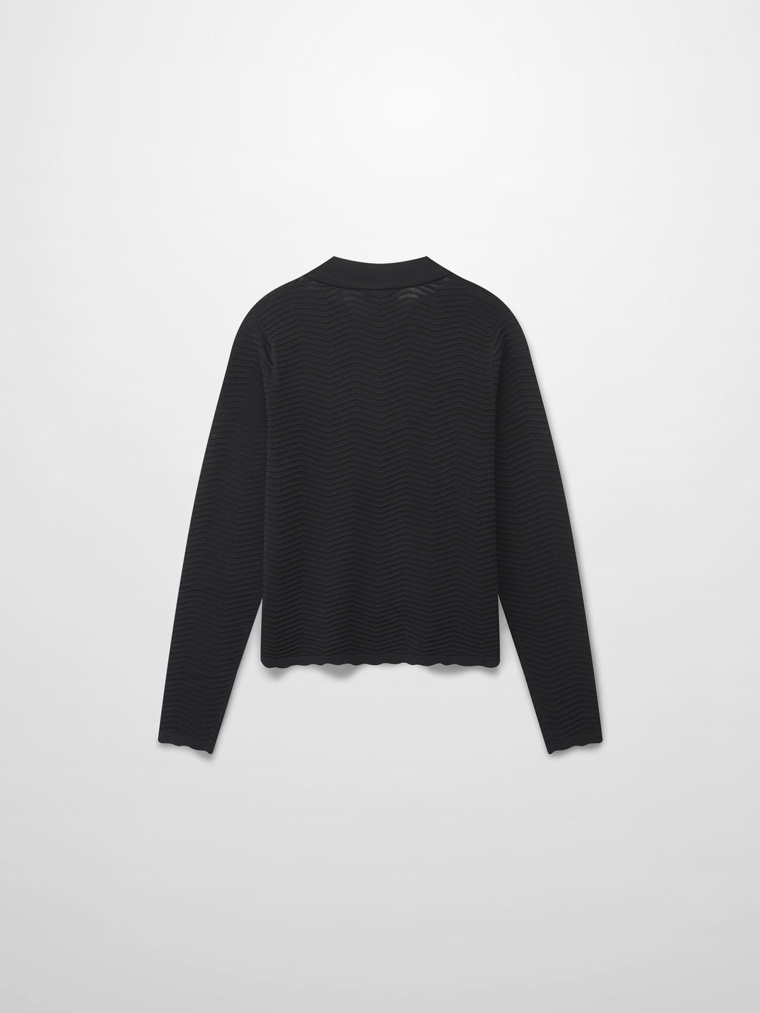 Scallop Edge Collar Sweater-Black