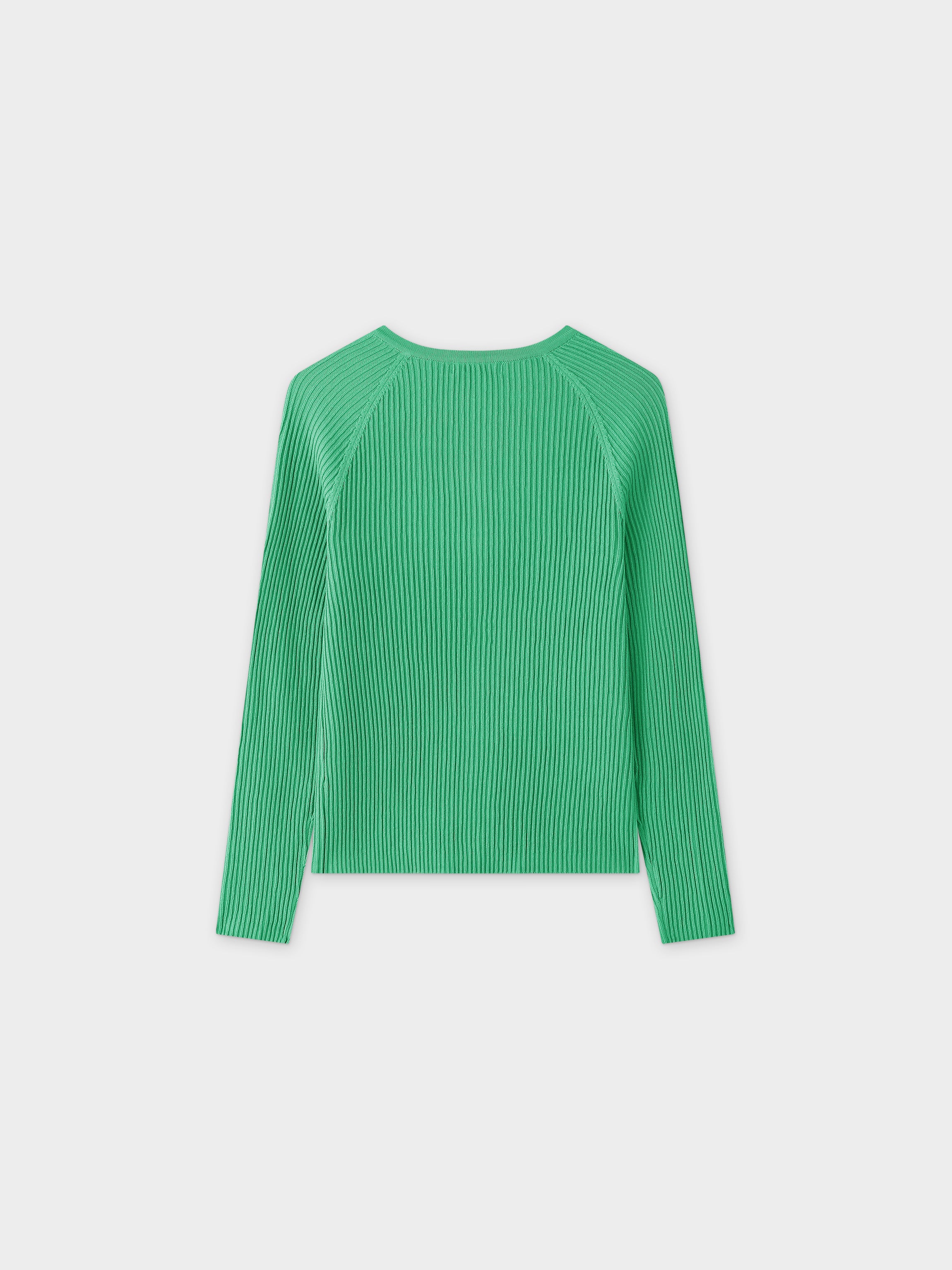 Ribbed Knit Cardigan-Kelly Green