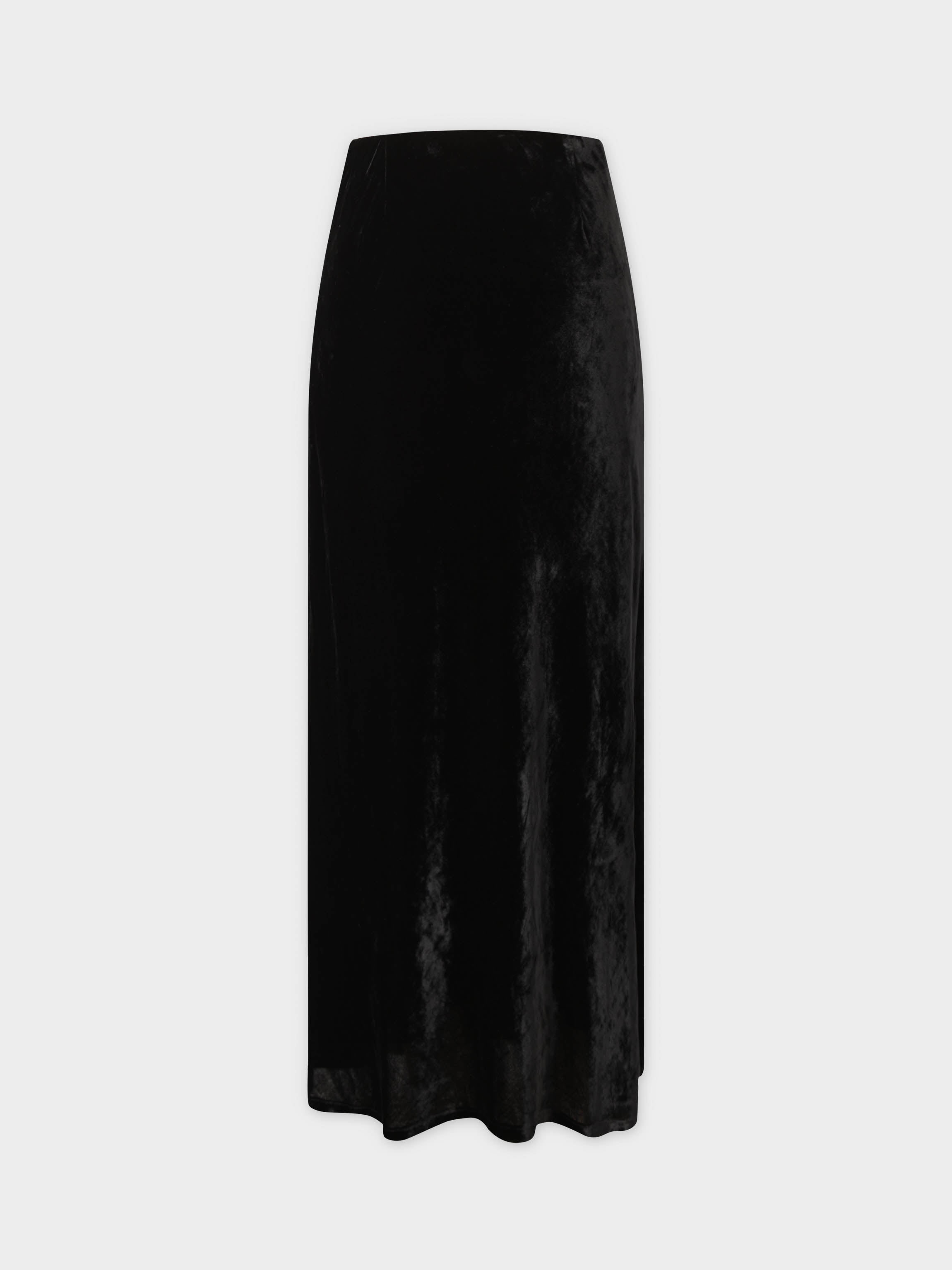 Velvet Slip Skirt-Black