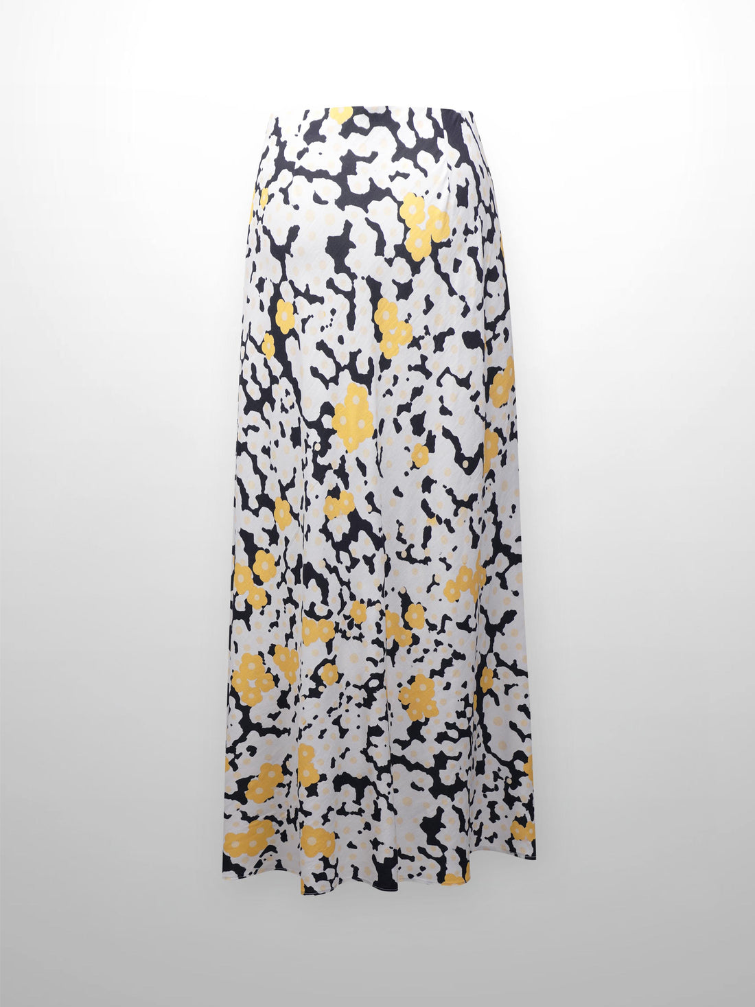 Printed Linen Blend Slip Skirt-Floral Pop