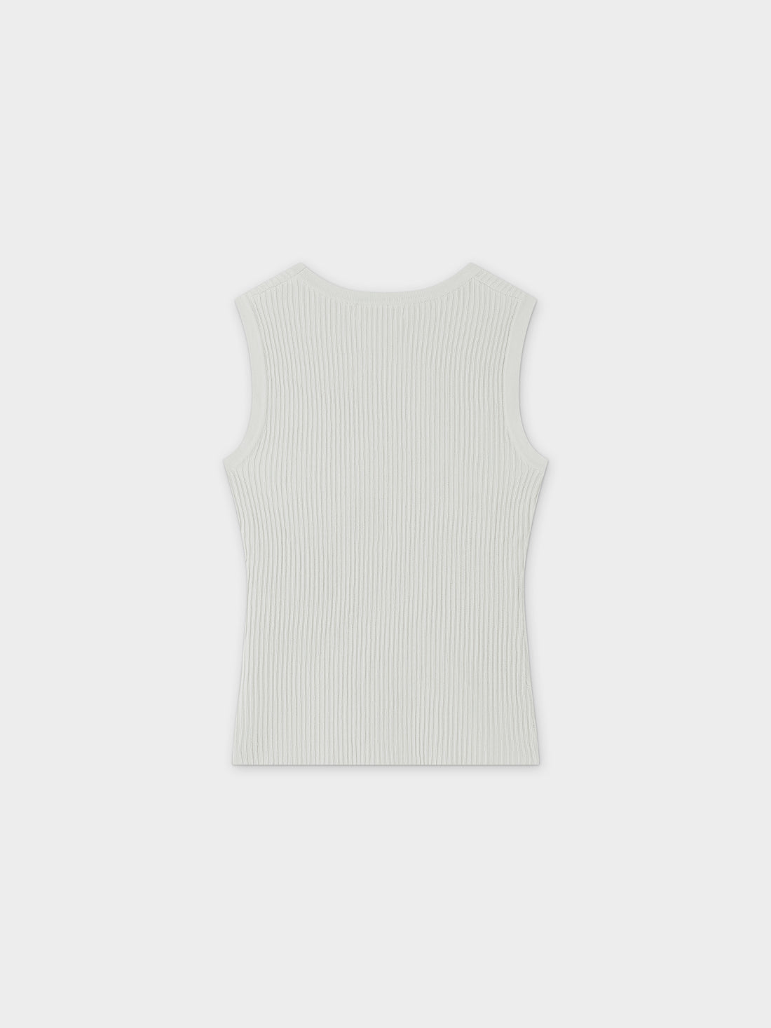 Sleeveless Ribbed Crew-White