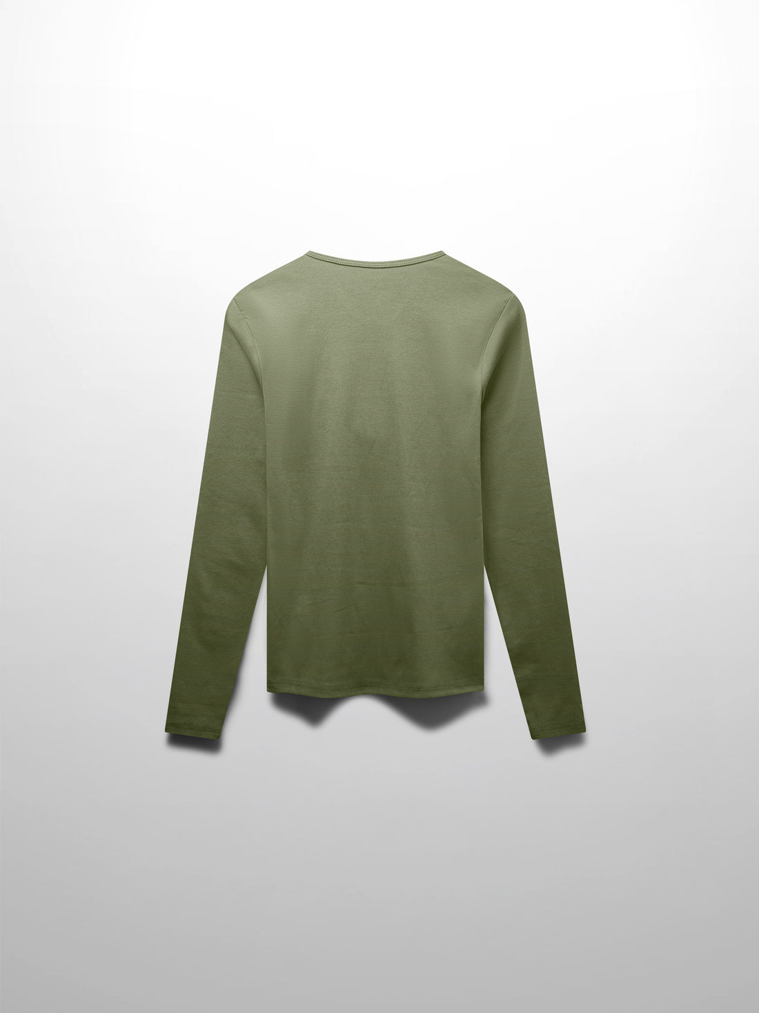 Basic High V Tee Long Sleeve-Army Green