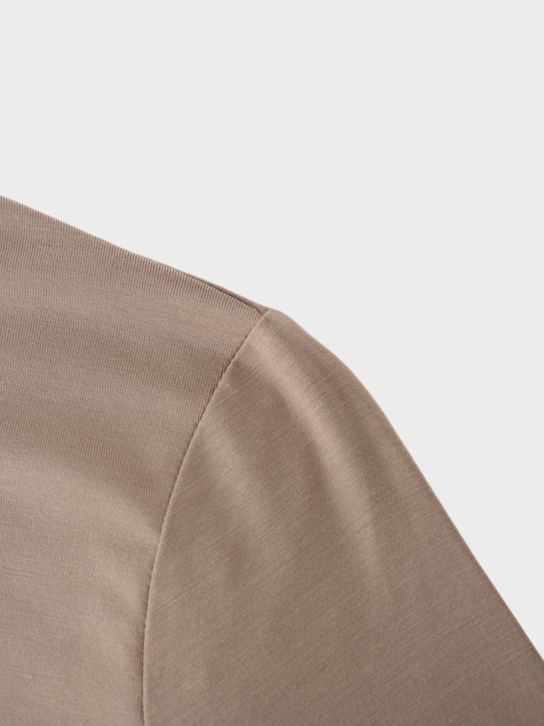 Modal Turtleneck Long Sleeve-Taupe