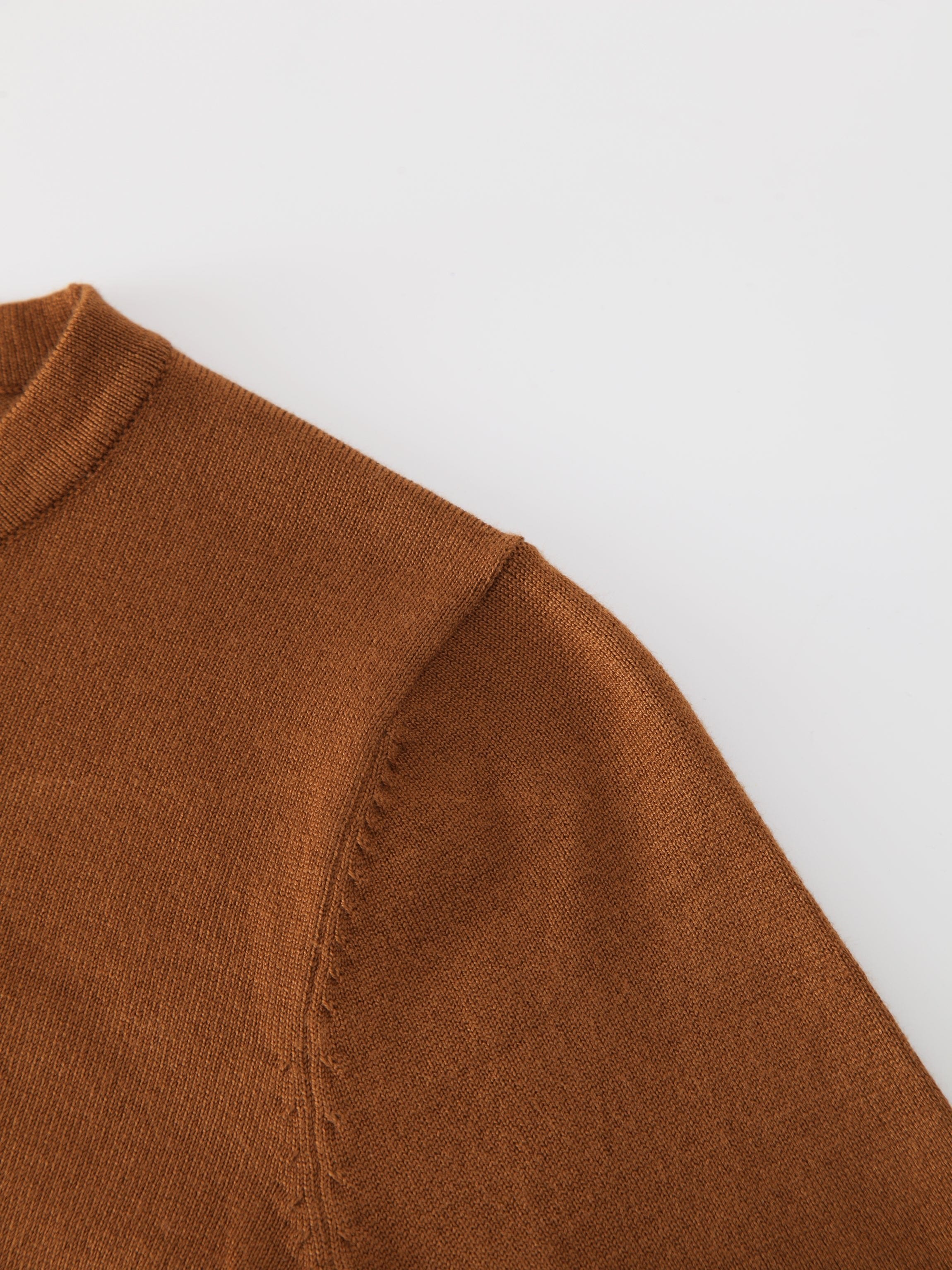 Basic Crew Sweater LS-Brown