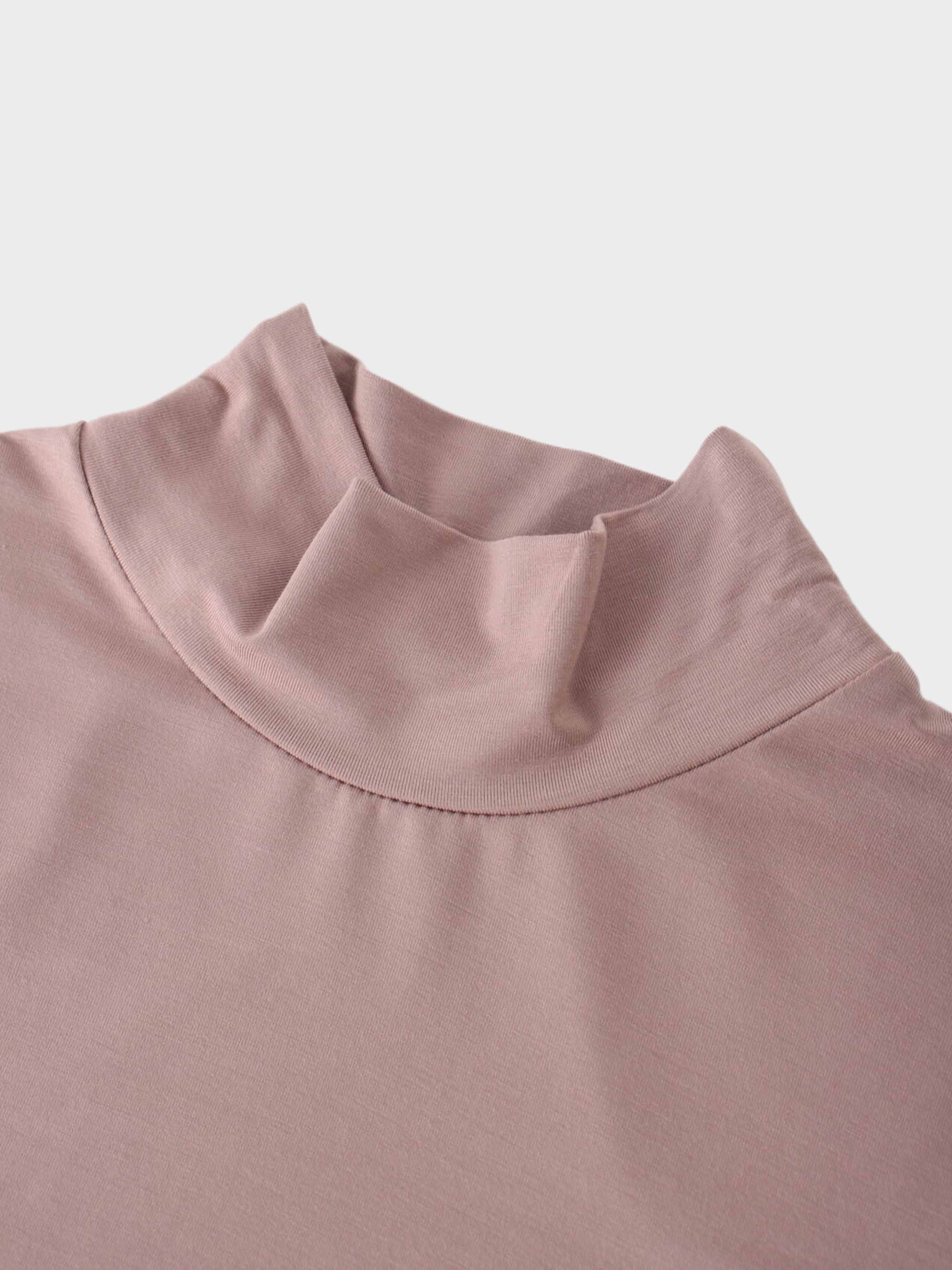 Modal Turtleneck Long Sleeve-Clay