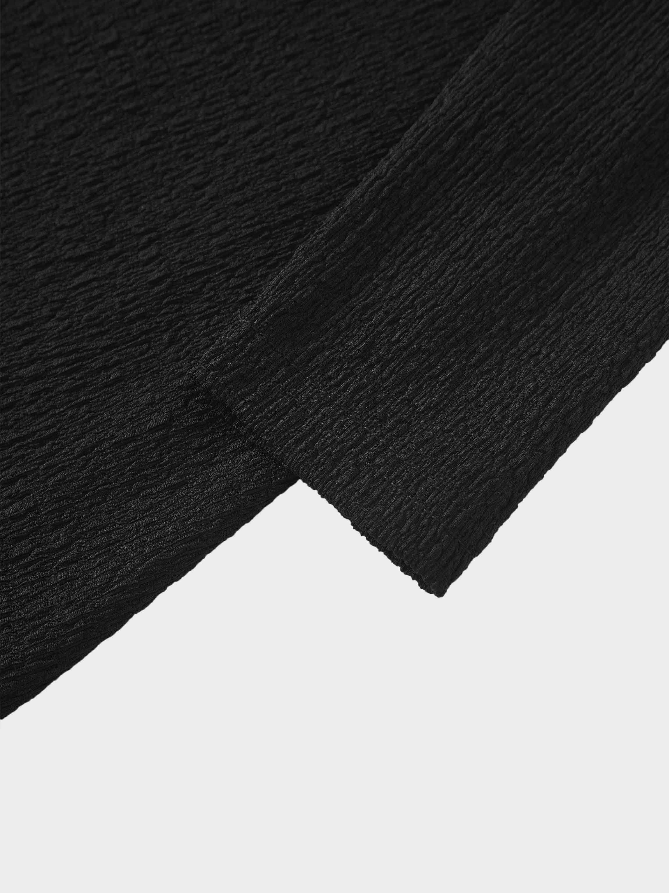 Textured Wrap Maxi Dress-Black