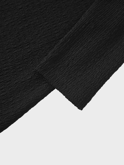 Textured Wrap Maxi Dress-Black