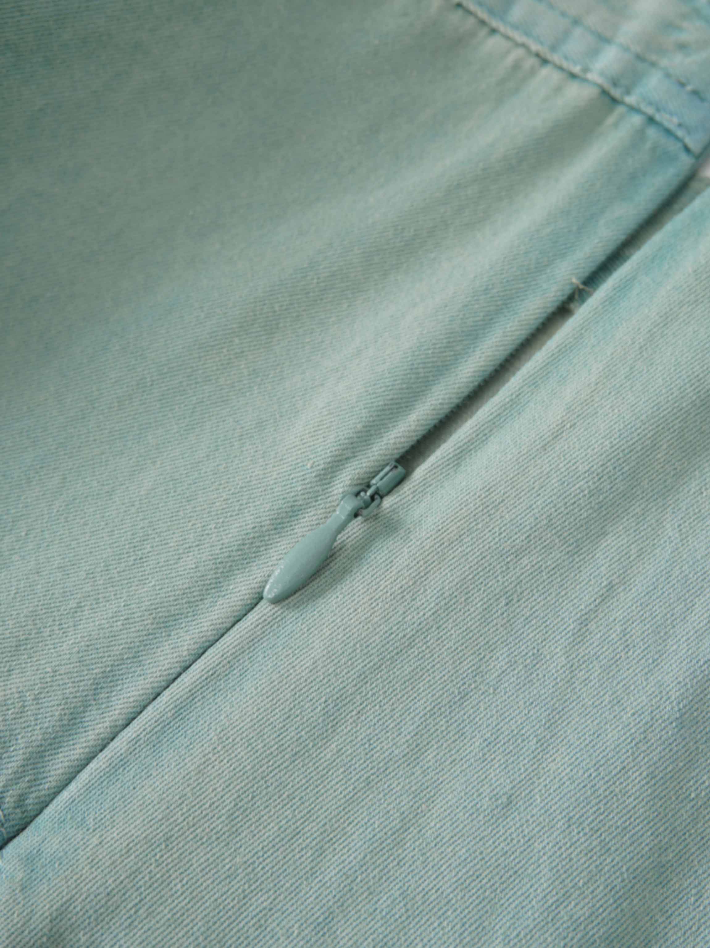 Denim Yoke Circle Skirt-Dusty Mint