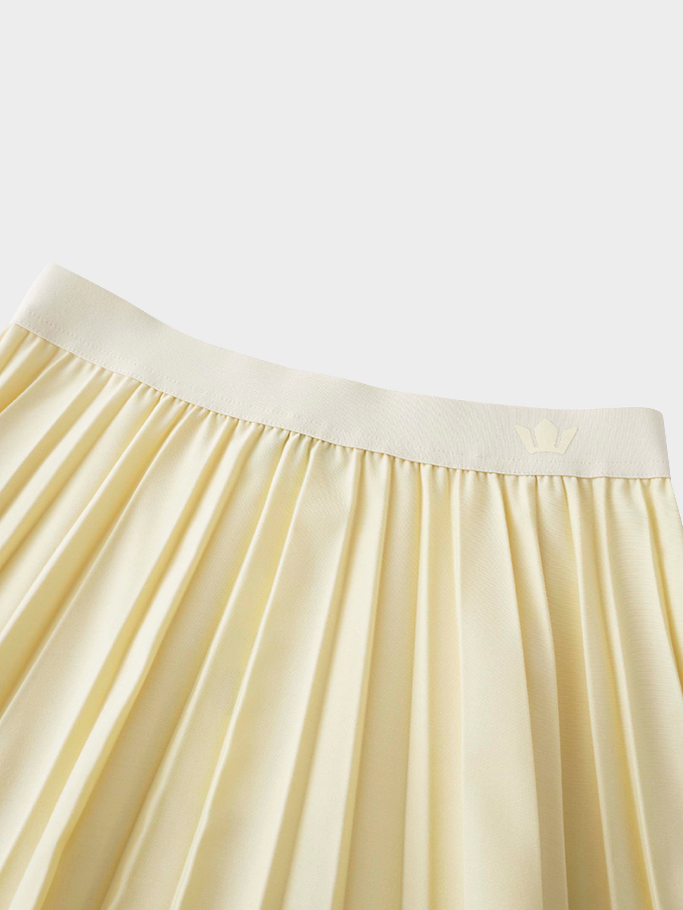 PLEATED SKIRT 37&quot;-PALE YELLOW