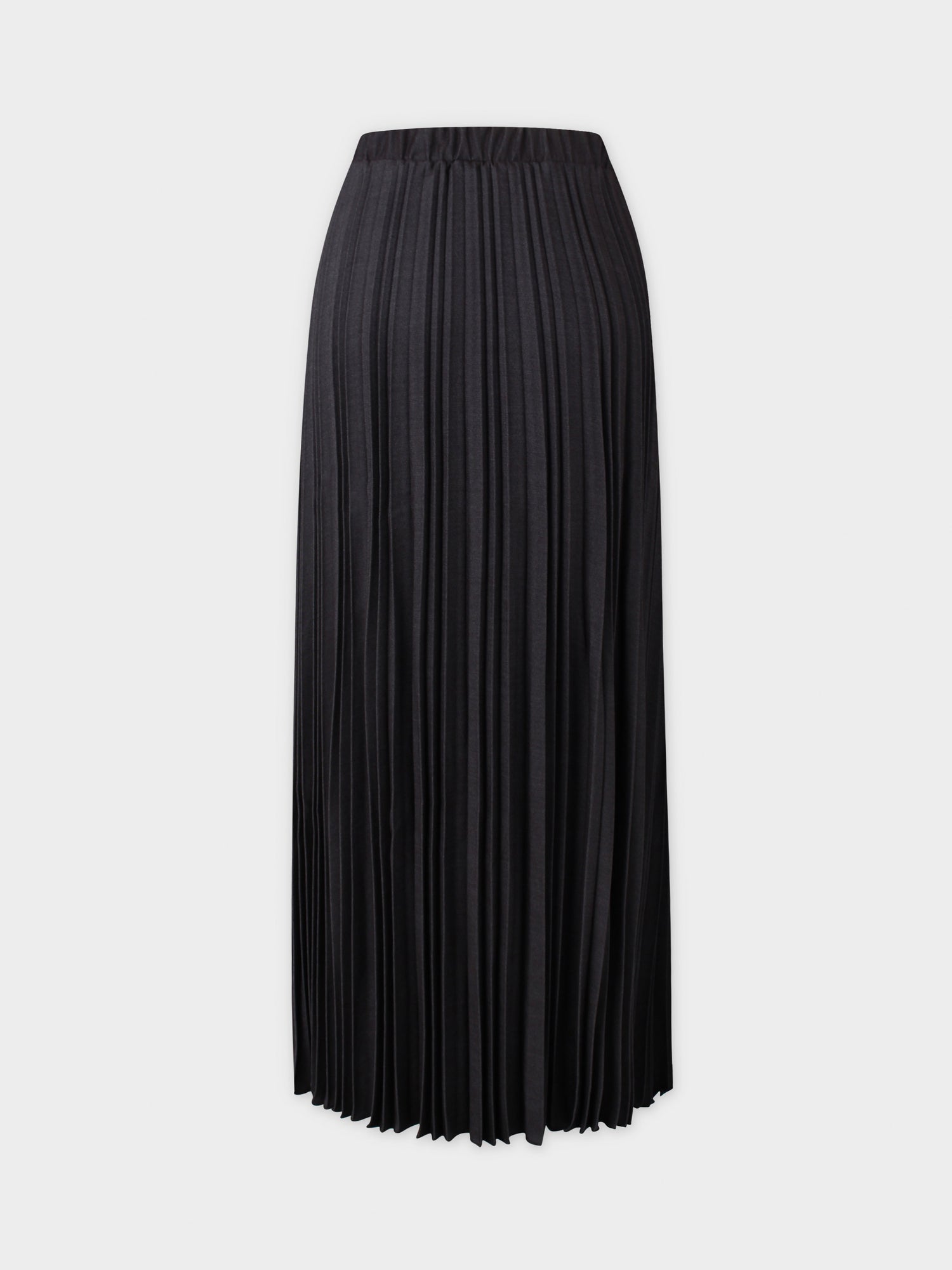 Denim Pleated Skirt-Black Denim