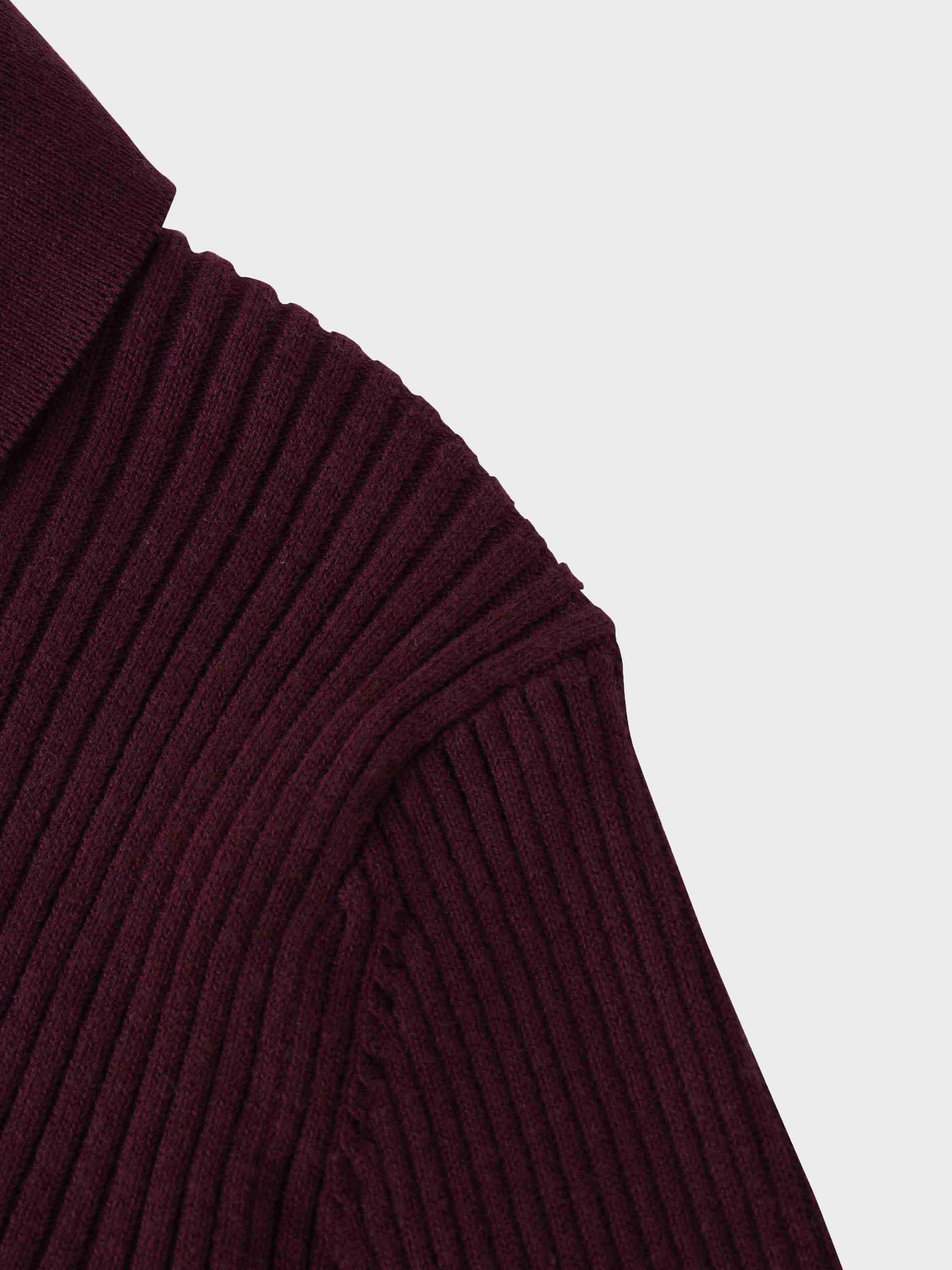 Center Design Sweater-Burgundy