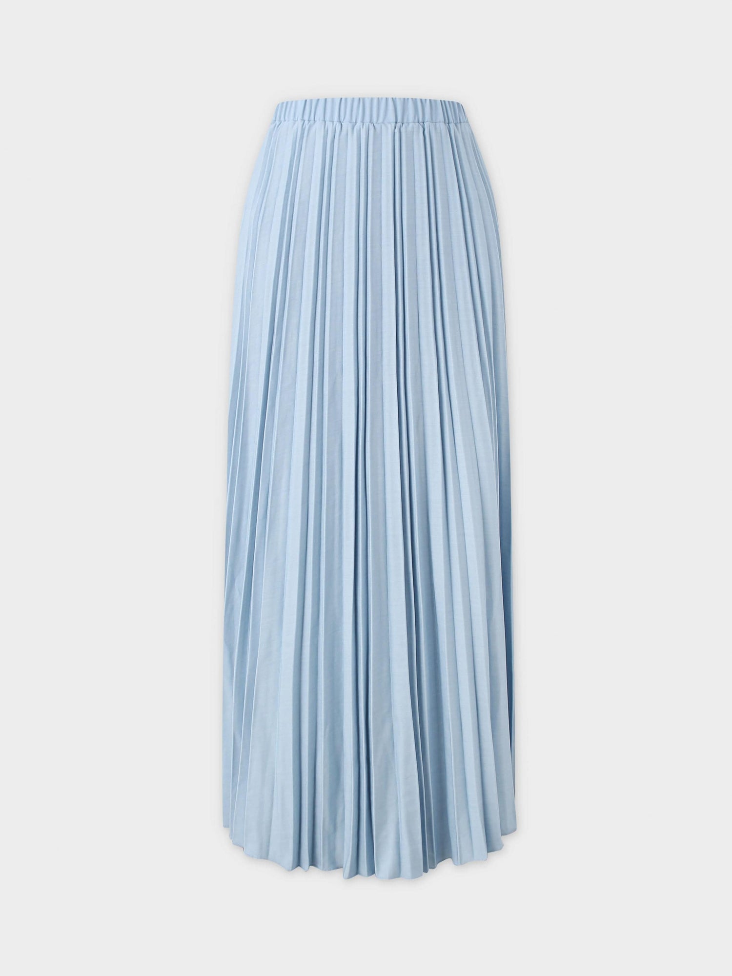 Denim Pleated Skirt-Light Blue