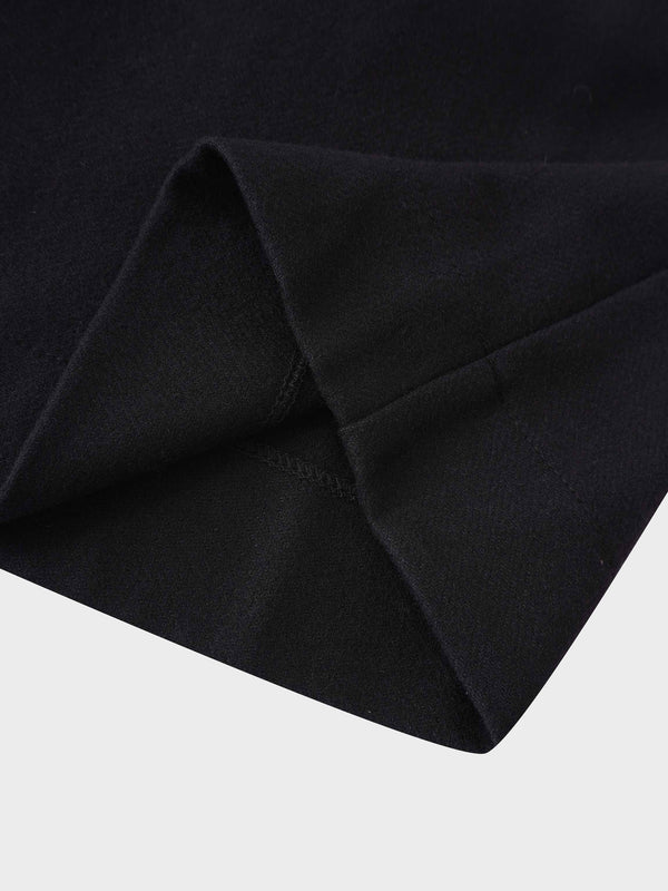 Basic Wool Blend Slip Dress-Black
