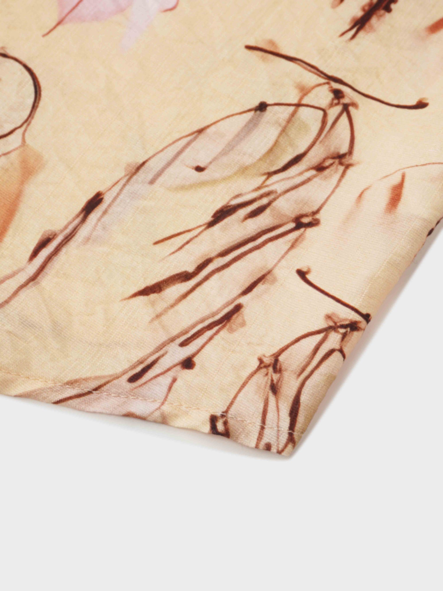 Puff Sleeve Button Down Blouse-Peach Feathers