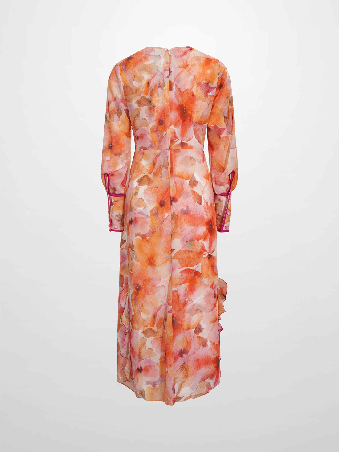 Asymmetrical Hem Dress-Spring Flowers