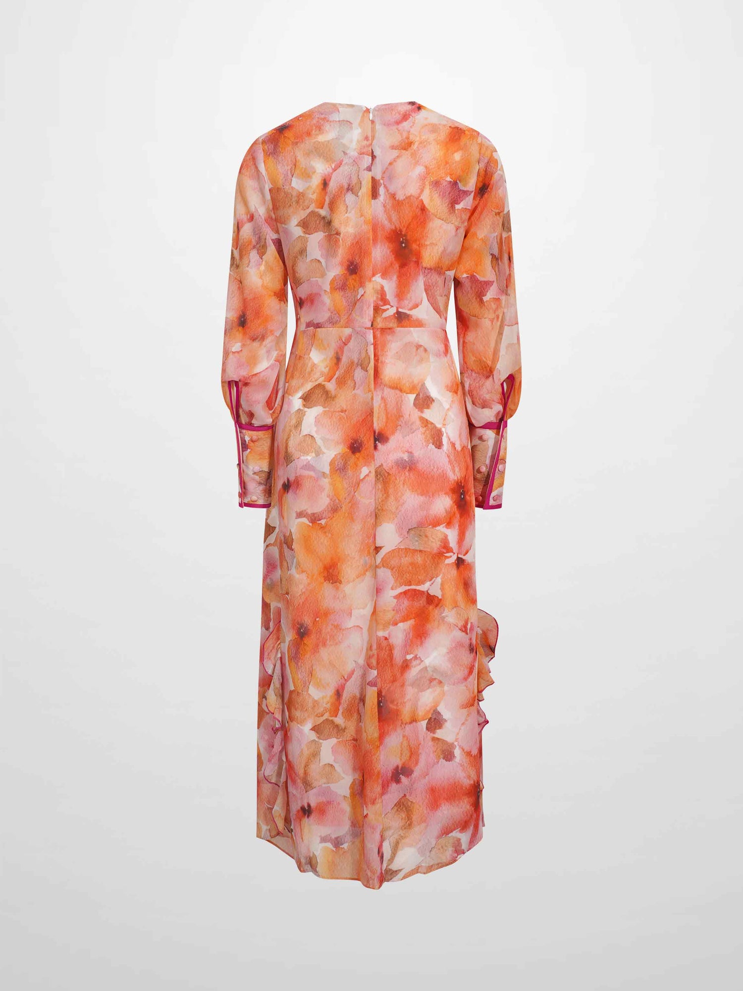 Asymmetrical Hem Dress-Spring Flowers