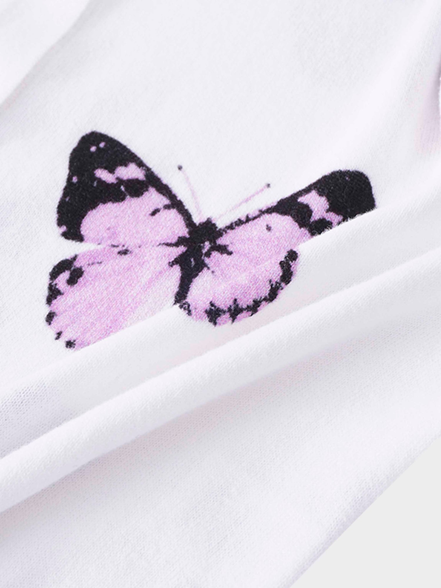 Printed Cardigan-White Butterfly