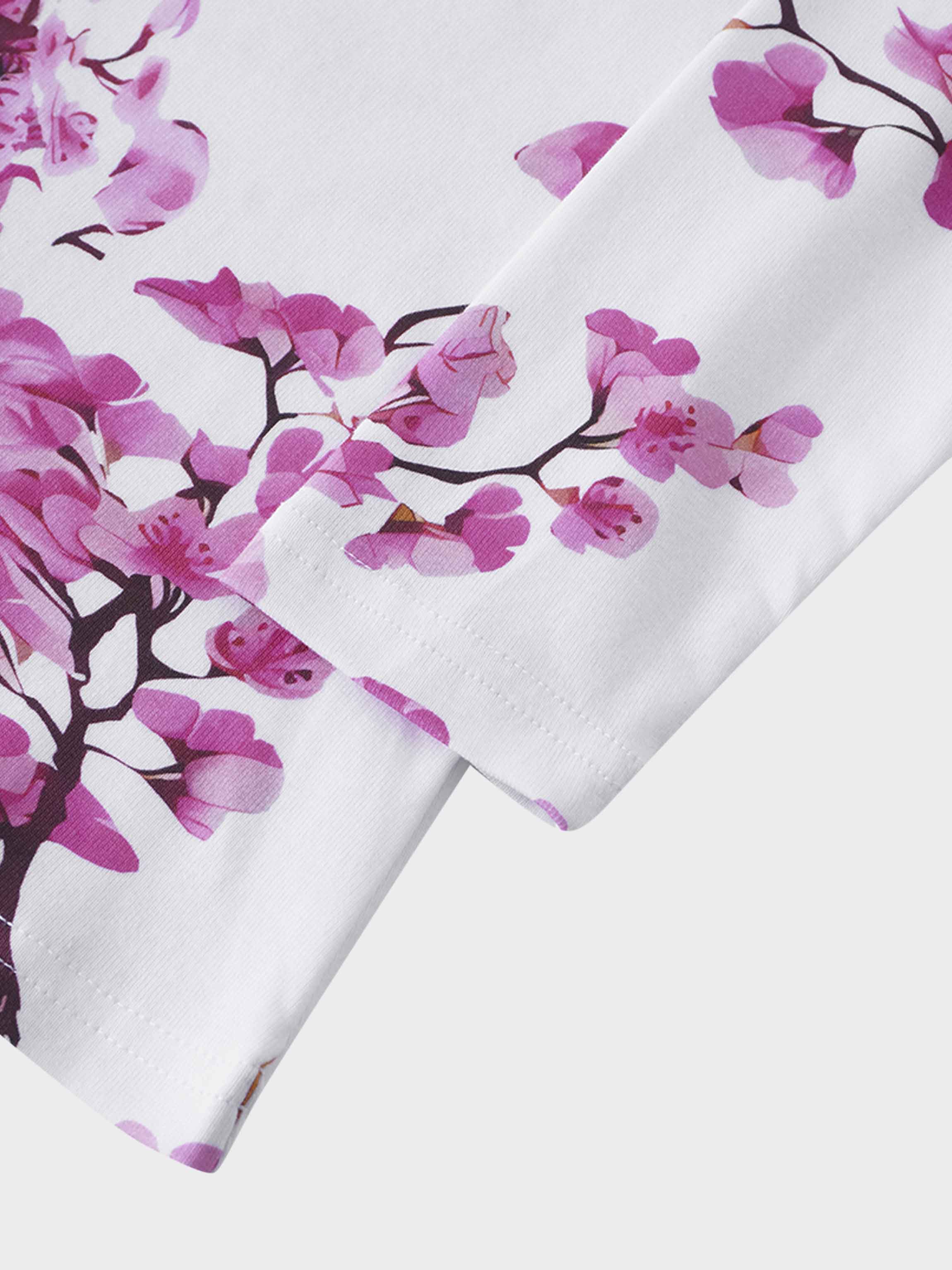 Basic Printed T-shirt-Cherry Blossoms