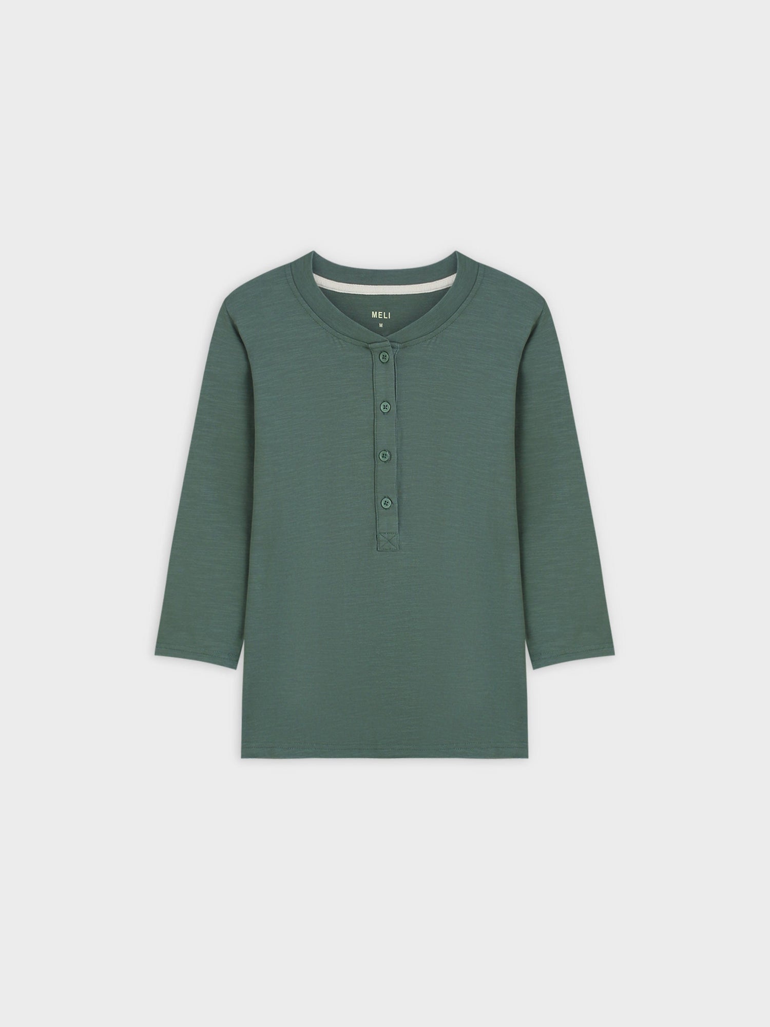 CAMISETA HENLEY 4 BOTONES-VERDE