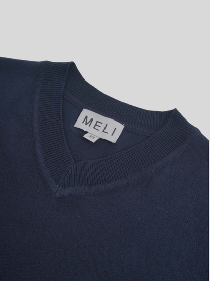 High V Lightweight Sweater-True Navy