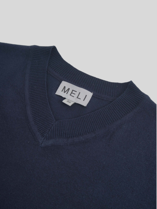 High V Lightweight Sweater-True Navy