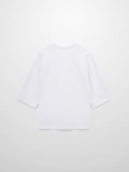 Oversized Printed Tee-Scattered Flowers