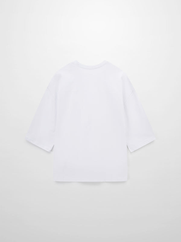 Oversized Printed Tee-Scattered Flowers
