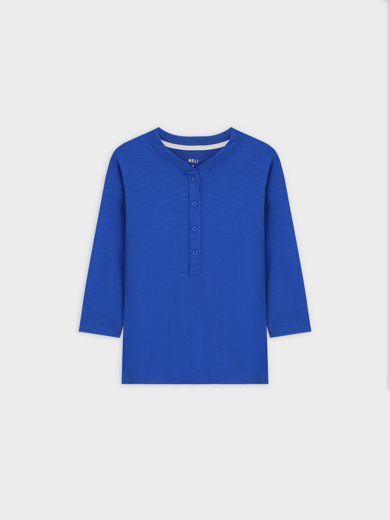 4 BUTTON HENLEY TEE-COBALT BLUE