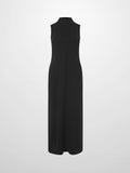 Mock Neck Sleeveless Dress - Black