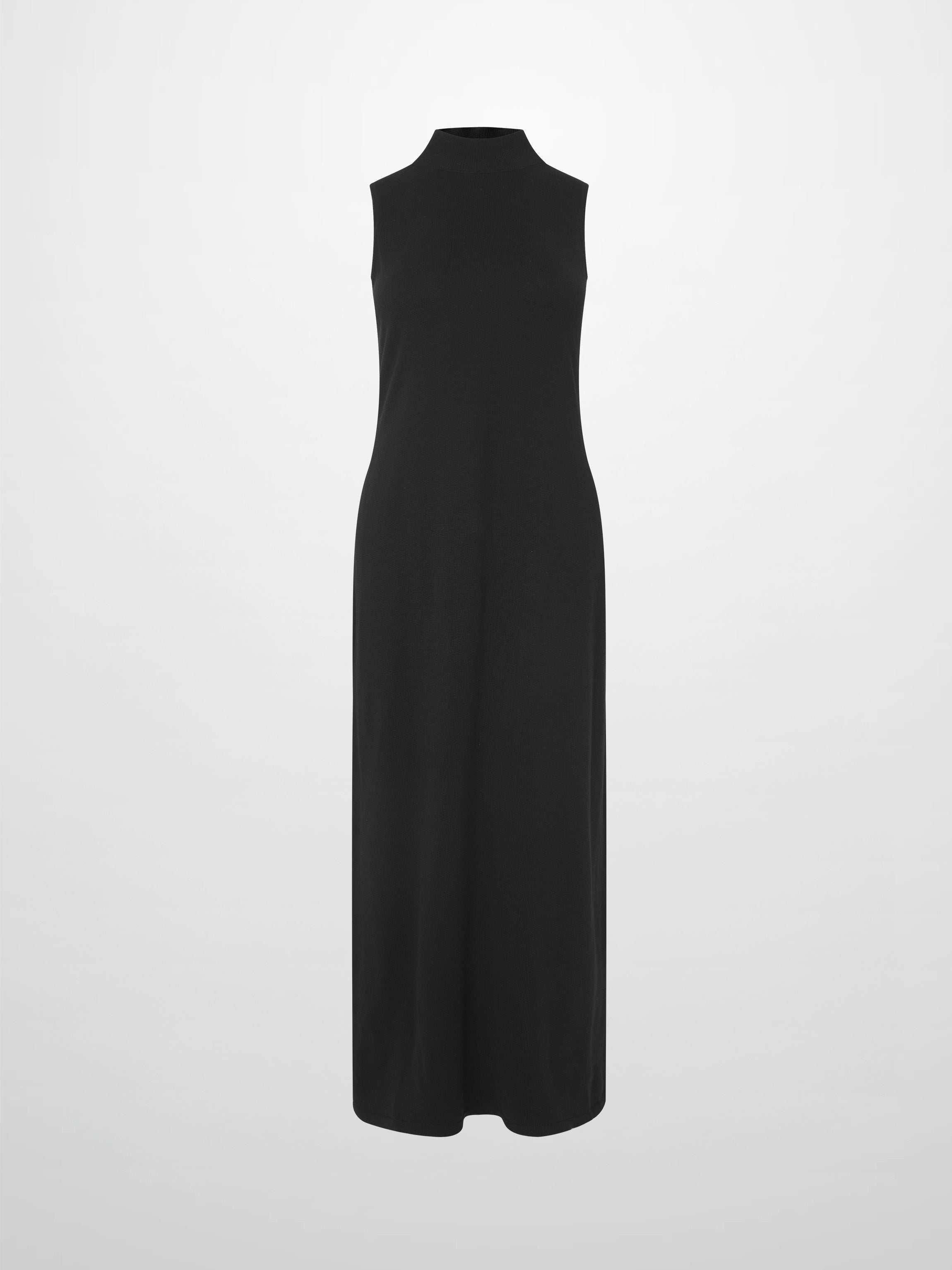Mock Neck Sleeveless Dress - Black
