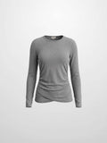Bottom Crossover Knit Top - Grey