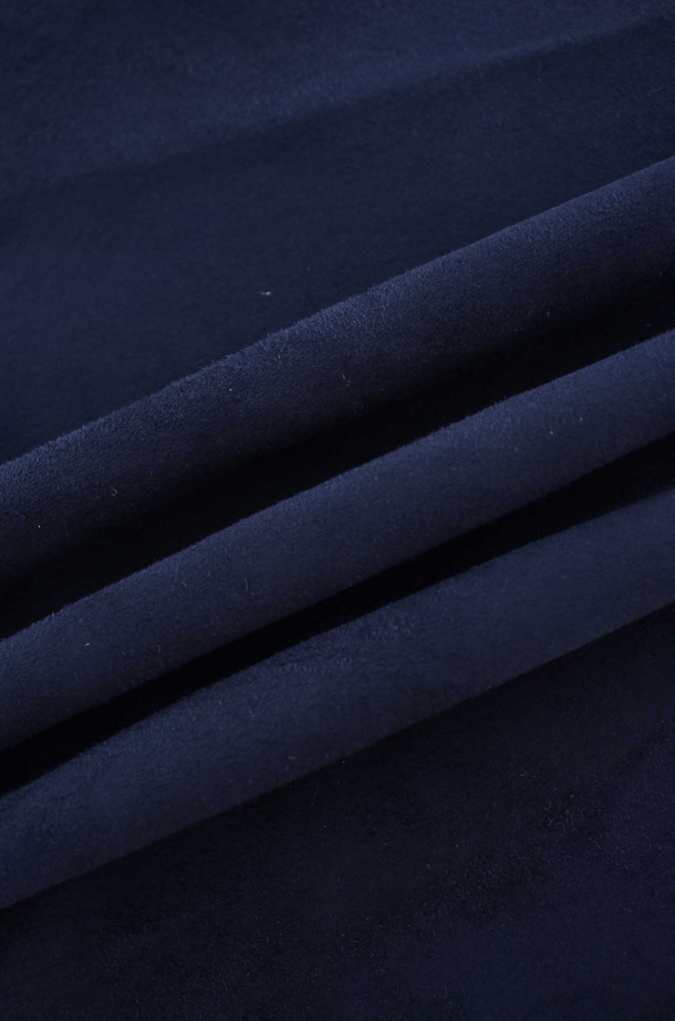 Suede Trumpet Skirt-Navy