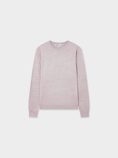 Basic Crew Sweater LS-Heathered Oatmeal